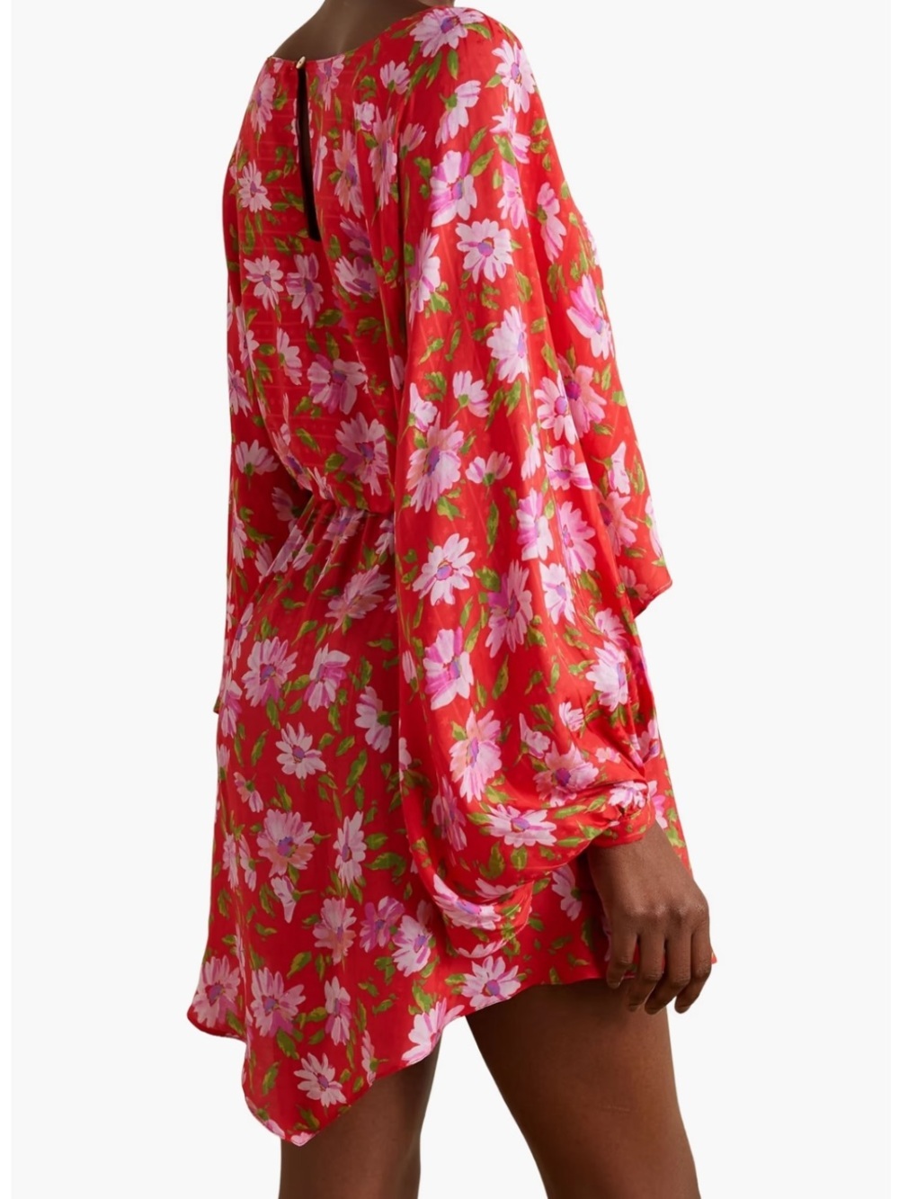 LoveShackFancy Red Floral Mini Dress